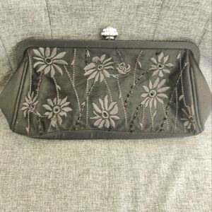 Metaphor Black Evening Clutch with Attached Mirror